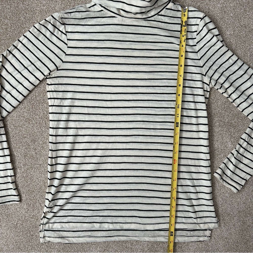 Madewell Striped Turtleneck Black Ivory 100% Cotton Size Small - Picture 8 of 8